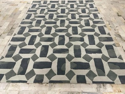 Geo Stone - Hand Tufted Wool Area Rug for Bedroom Living Room Guestroom Rug