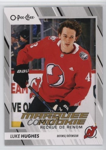 Luke Hughes #572 2023 O-Pee-Chee Pregame Warm-Up Jersey Photo card