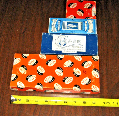 CASE Brand empty BOXES = 4 cases in good shape These are the older rare boxes