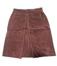 Vintage Maxima Wilsons Suede Leather A-Line Midi Skirt Women's Size 14