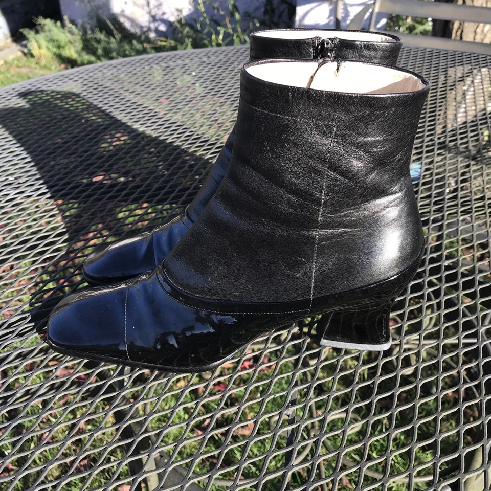 Botines Prada Vintage Mujer Puntera Cuadrada Negros Talla EU 37 US 7 Hechos en Italia Foto 4 de 4