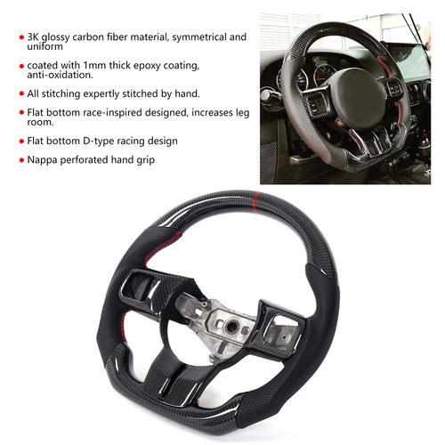 Carbon Fiber Steering Wheel Nappa Perforated Leather W/ Trim Fit For - Picture 9 of 12