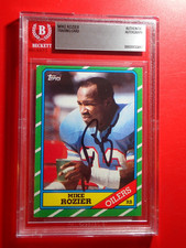 Mike Rozier Beckett Slabbed Signed Topps Rookie Card Authentic. rookie card picture