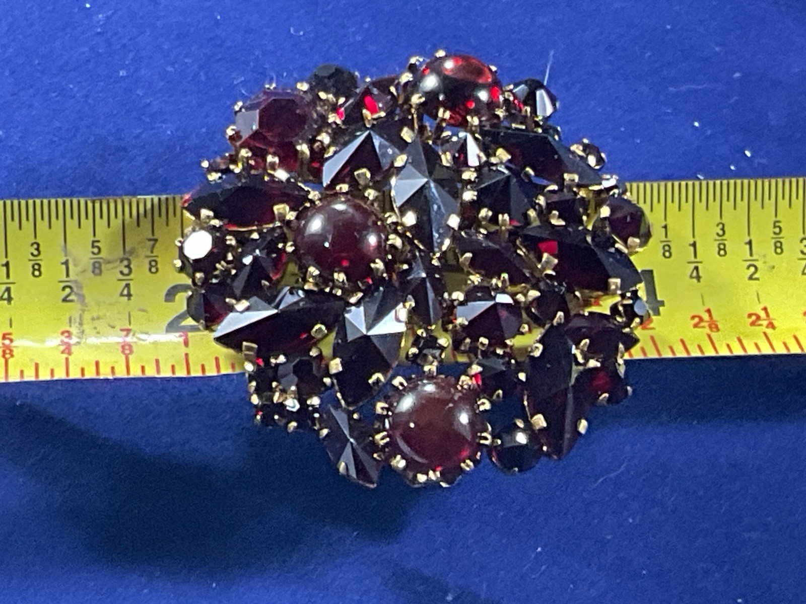 VINTAGE 1950’s UNSIGNED MEDIUM RUBY RED NAVETTE C… - image 4