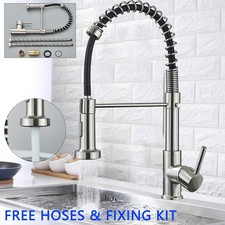 Modern Pull Out Kitchen Mixer Tap Monobloc Sink 360°Spout Spray Single Lever Tap