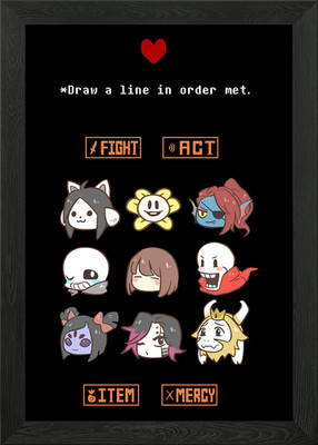 Undertale Gaming Gerahmtes Wandbild Poster Leinwanddruck Bild