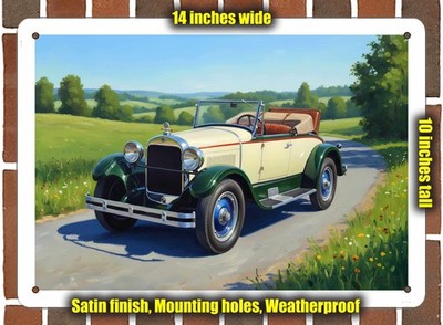 Metal Sign - 1926 REO T6 E Roadster Oil Painting - 14x10