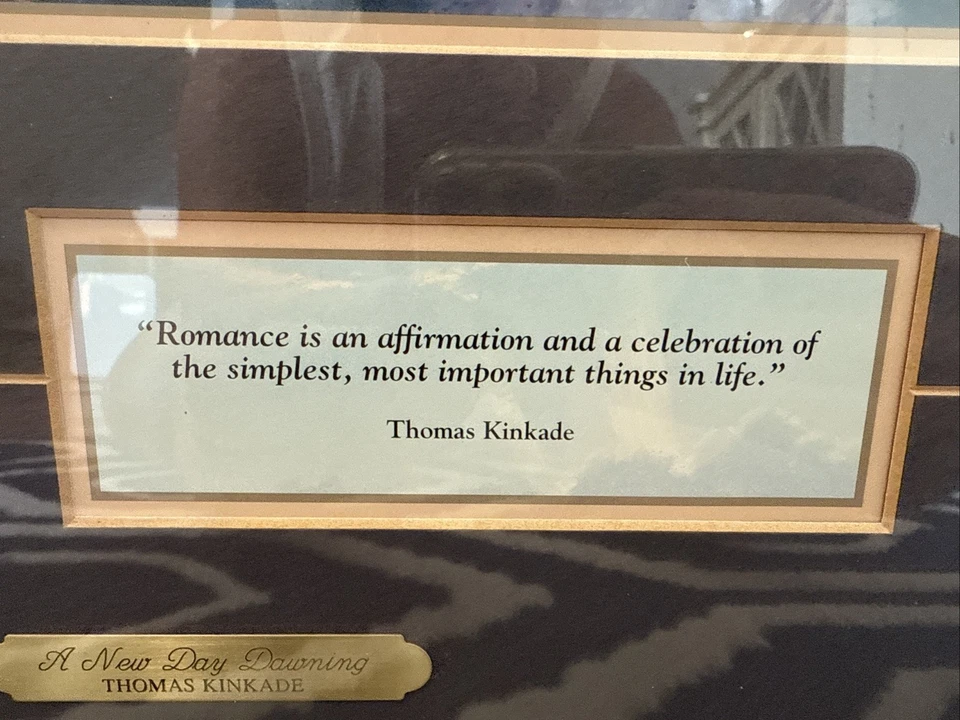 Thomas Kincade A New Day Dawning mate y impresión enmarcada certificado de autenticidad 22" x 21" Foto 4 de 4