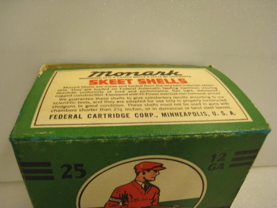 MONARK SKEET SHOTGUN Shot Shells EMPTY BOX  12 Gauge Federal Cartridge Corp - Image 3 of 4
