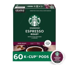 Starbucks K-Cup Coffee Pods, Dark Roast Coffee, Espresso Roast for Keurig Coffe