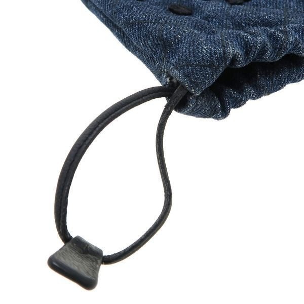 PRADA Drawstring Denim Pouch Indigo Embroidered C… - image 8