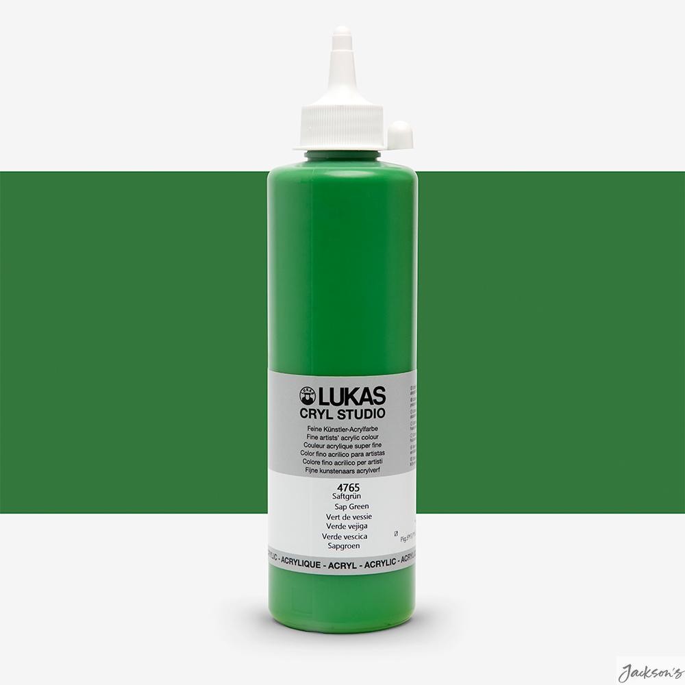 Lukas Cryl Studio Acrylic Paint 500ml Sap Green For Artists And Crafts