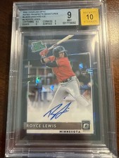 2020 Donruss Optic Rated Prospects Signature Royce Lewis Black Cracked Ice /25
