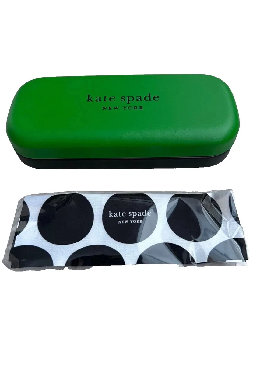 kate spade Green and Black Hard Shell Eyeglass Case KATE SPADE HARD GREEN AND BLACK -CLAMSHELL CASE EYEGLASS  main image 4