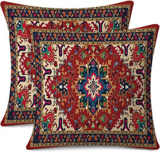 Outdoor Waterproof Throw Pillow Covers Set of 2 Tribal Abstract Colorful Floral