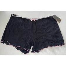Seven Til Mid super soft black lounge shorts ruffle lingerie sleep wear 1X NEW