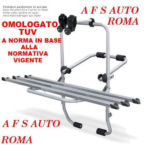 PORTABICI POSTERIORE 3 BINARI X TESLA MODEL 3 PER 3 BICI MADE ITALY - Foto 1 di 4