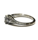 14k white gold .48ct SI1-2 H halo round diamond cluster engagement ring 3g 7.5 — photo 3