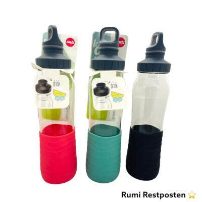 Emsa Glas-Trinkflasche Drink2Go, Trinkflasche, Flasche,Glas, Silikon,700 ml NEU