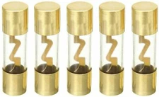 IMC Audio AGU Fuse 100 Amp Car Audio Power Glass Tube Gold Plated 5 Pack