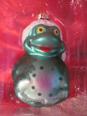 Glass Frog In Santa Hat Christmas Ornament | eBay