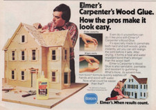 1979 Vintage Print Ad Elmer's Carpenter's Wood Glue How the pros make look easy