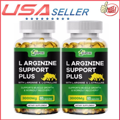 2PCS 60capsule L-Arginine Plus 3000mg Workout Heart Support L-Citrulline Muscle