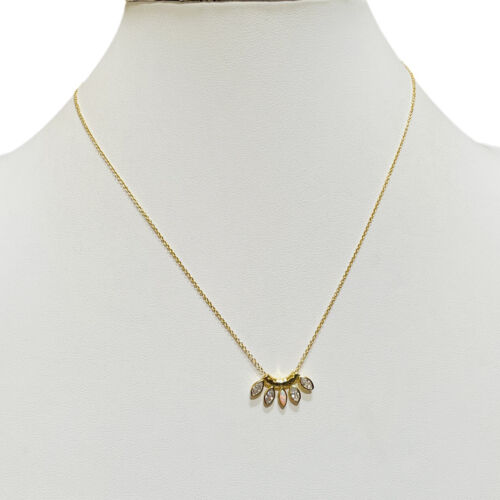 Gorjana Faux Opal Crystal Necklace October Birthstone 18k Gold Plated Chain - Picture 4 of 6