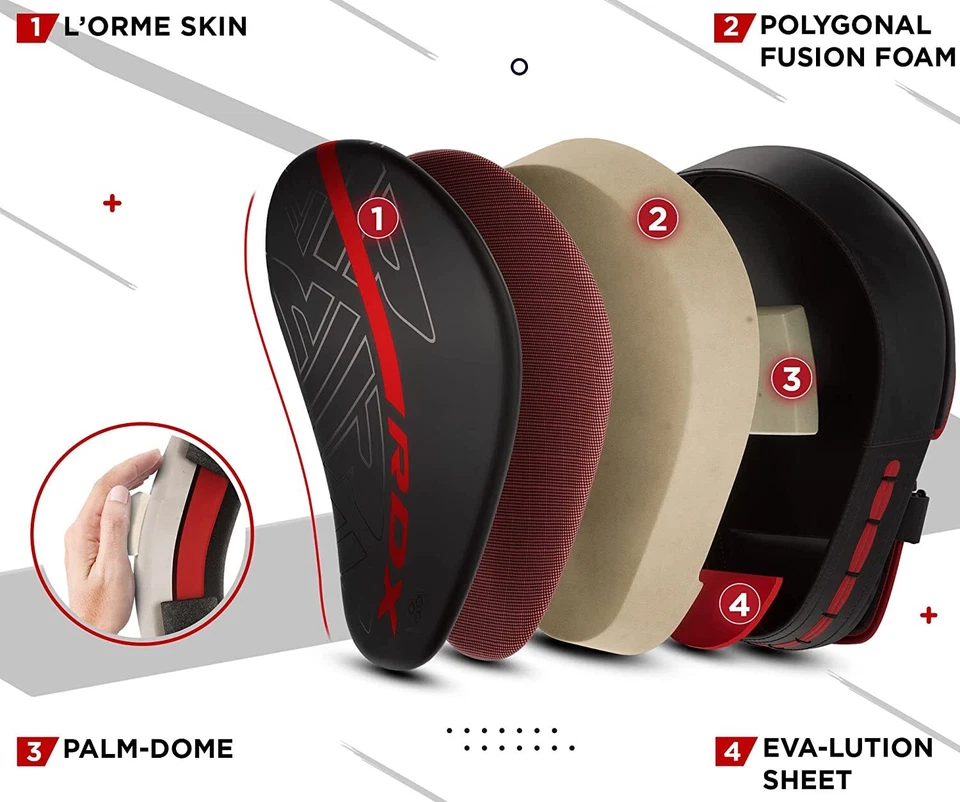 Almohadillas de boxeo Muay Thai de RDX, guantes de perforación, MMA, almohadillas de enfoque, entrenamiento de boxeo Foto 2 de 4