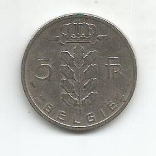 BELGIUM (BELGIE) 5 FRANCS 1965 - Picture 2 of 2