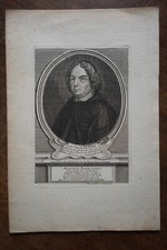 CLAUDE DE VERT (1645-1708) PORTRAIT ENGRAVING 18th century  PARIS