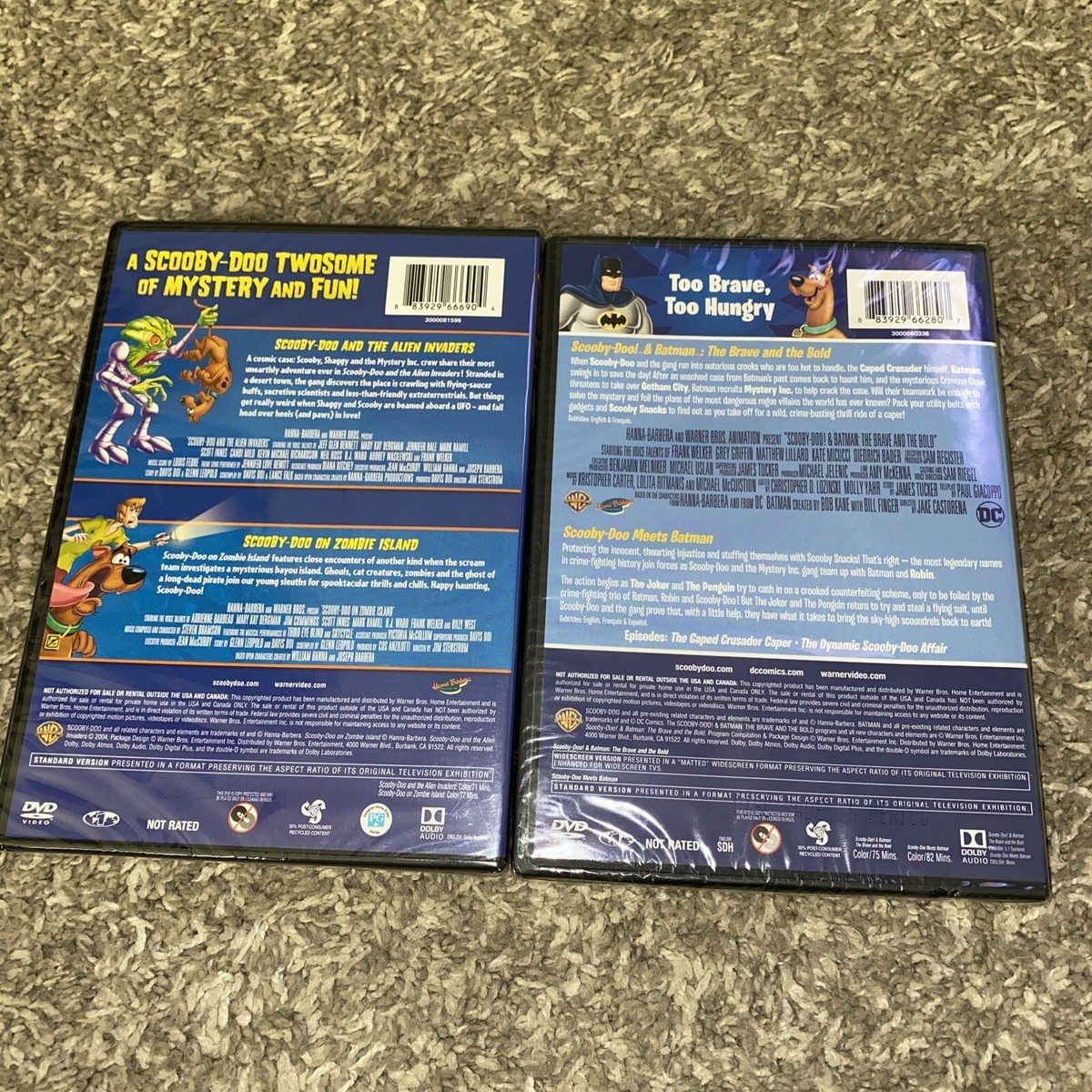 Scooby-Doo and Batman / Alien Invaders Zombie Island (DVDs) NEW