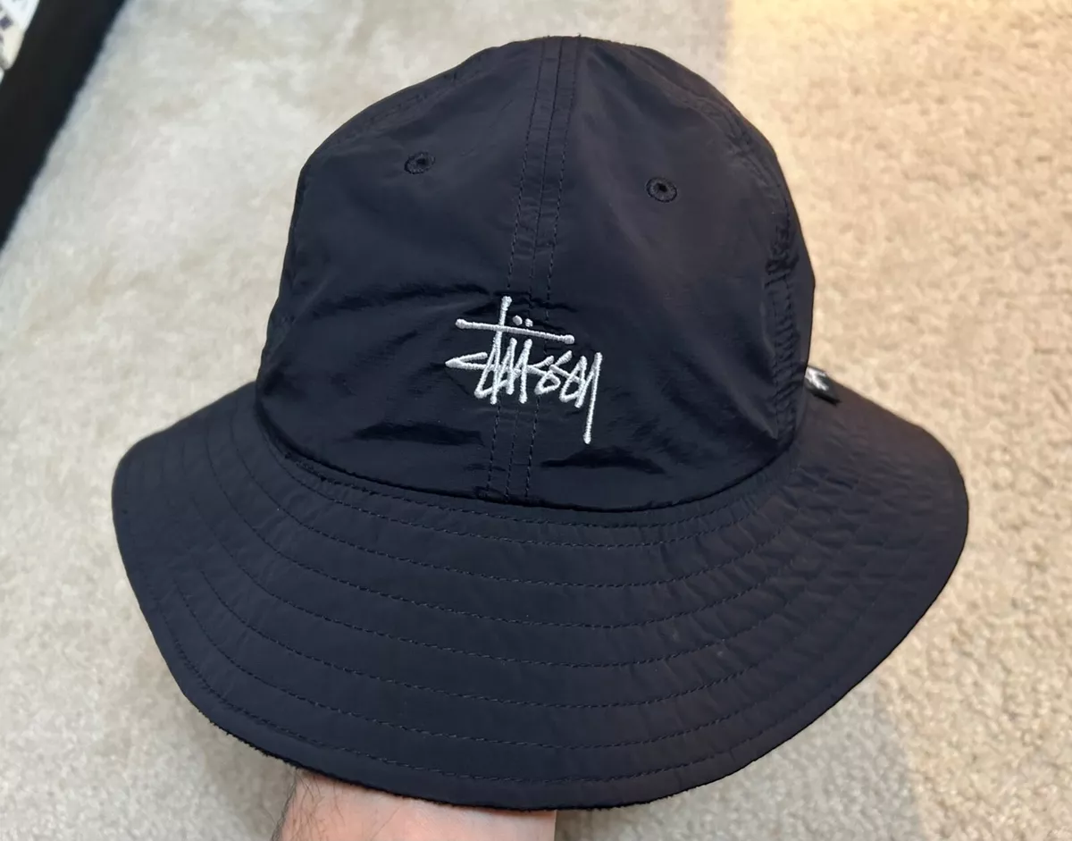 STUSSY Bucket Hat Black size S/M, NYLON/POLYESTER blend