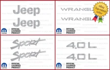 FULL SET 97 - 06 Jeep Wrangler TJ Side Decals Stickers Graphics - Silver SJ0A0