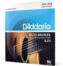 D'Addario Guitar Strings - Acoustic Guitar Strings - 80/20 Bronze - for 6 String