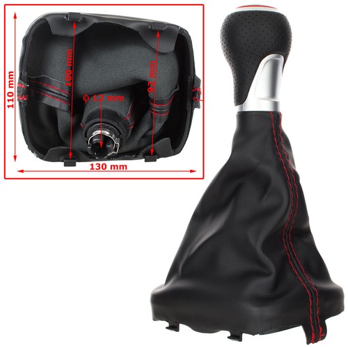 POMELLO LEVA DEL CAMBIO + CUFFIA CON CORNICE, 6 MARCE PER AUDI A3 8P 03-12 - Imagen 2 de 10