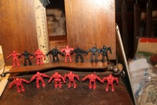 Vintage Arco Rogun Lot of 23 Plastic Space Robots Red Black 1980's