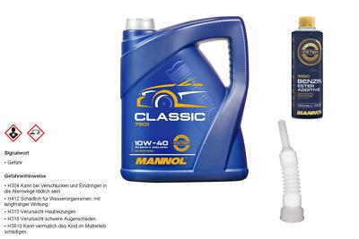5L MANNOL Classic 10W-40 API SN/CH-4 + Ester Additive & Auslaufrohr