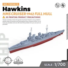 SSMODEL SS700561S 1/700 Military Model Kit HMS Hawkins Cruiser 1942 Full Hull