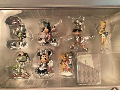 NEW Disney World 7 Ornament set D23 Exclusive LE Pinocchio, Tinker Bell,