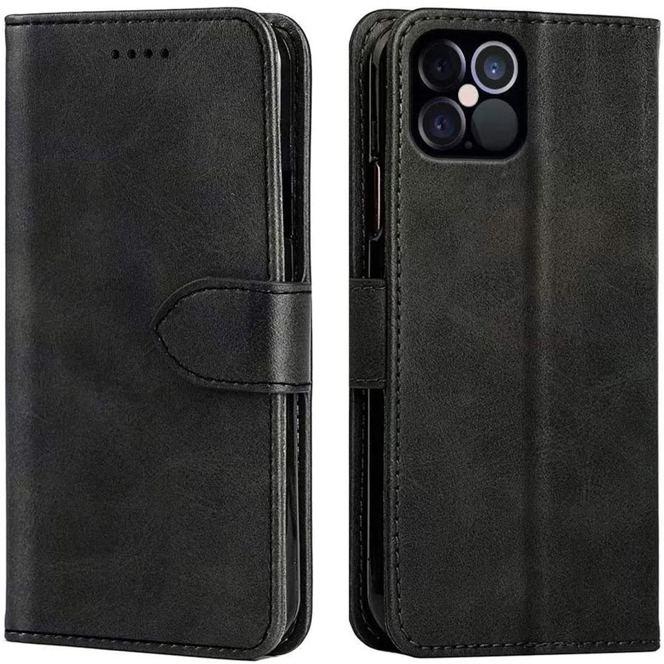 Coque Etui Flip Noir pour iPhone 14 Pro 12 13 Pro Max 6/7/8/Plus/XS/XR/11 Pro - Photo 3/4