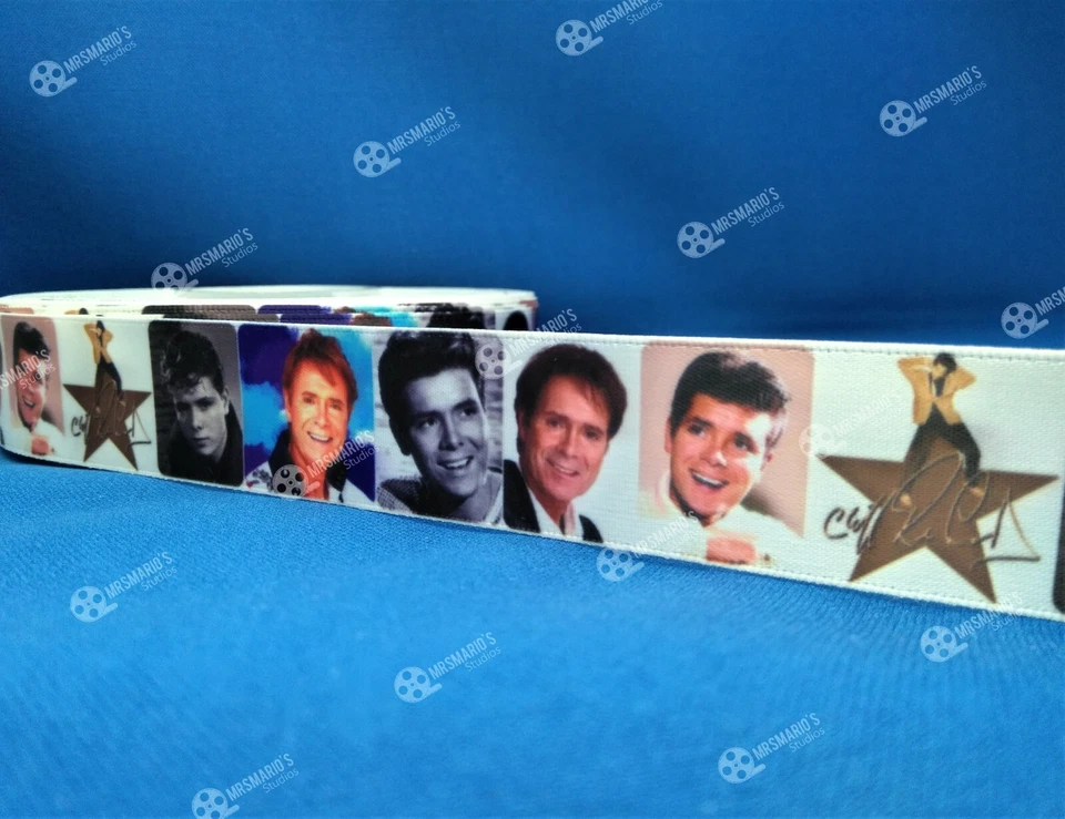 Cliff Richard music design satin Cake/Craft/hair ribbon @ MrsMario's