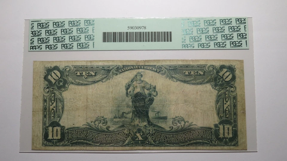 $10 1902 Red Bank New Jersey NJ National Currency Bank Note Bill #2257 VF20 PCGS - Image 4 of 4