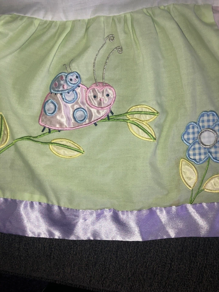 Kidsline Niñas Rosa Cuna Falda Mariposas Flores Ladybugs Setas Caracoles Foto 4 de 4