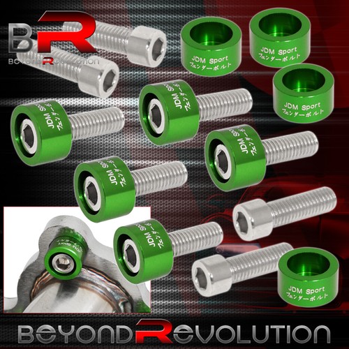 For Honda K-Series Manifold Header/Cam Cap/M6 Fender/Valve Washers Kit Green - Picture 3 of 5