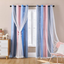 Dream Star Blackout Curtains for Kids Rooms Girl Princess Curtain for Daughter B
