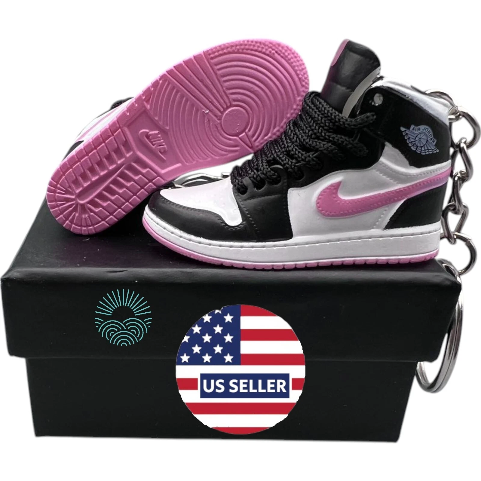 Porte clés Chaussures Mini Jordan / AJ Sneaker Trainer Keyrings   Collection 3D avec boîte