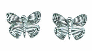 925 Sterling Silver Butterfly Stud Earrings 14k White Gold Finish 