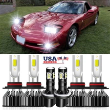 For Corvette C5 1997-2004 -6000K LED Headlight Hi/Low Beam Fog Light Bulbs Combo