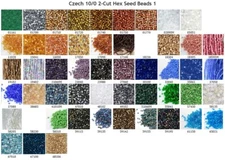 Czech 10/0 2cut Preciosa Hex Glass Seed Beads 12-Strand Hanks 1